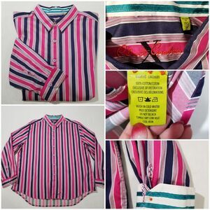 Robert Graham X Collection 3X Striped Shirt Tailored Fit Flip Cuff Bold Classic